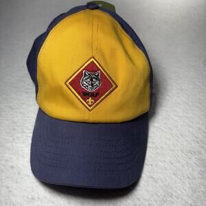 Official BSA Cub Scouts Wolf Cap / Uniform Hat Yellow Blue Adjustable SnapBack